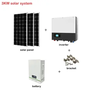 Sistema de armazenamento energia solar inversor, 3kw controlador painel solar painel de armazenamento energia solar