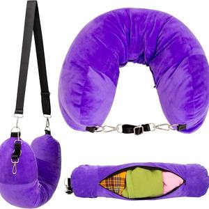 وسادة رقبة محمولة على شكل حرف U مع حقيبة سفر تخزين منسوجة منخفضة التكلفة أساسية لأجزاء الجسم وأمتعة ملابس شركات الطيران - Product Image 5