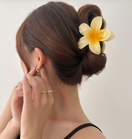 Vente flash, pinces à cheveux en fleurs de frangipanier tendance, 3 pièces/ensemble, pinces à cheveux de style hawaïen, pinces à cheveux en fleurs mignonnes antidérapantes