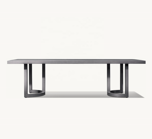 <span class=keywords><strong>PORTOFINO</strong></span> Usine Vente Extérieur Jardin Cour Aluminium Table À Manger Rectangulaire Hôtel Villa Restaurant Table À Manger En Métal - Product Image 1
