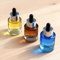 Flacon compte-gouttes en verre pour cosmétiques, nouveau design, 30 ml, fond épais, épaule plate, avec logo personnalisé