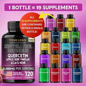 อาหารเสริมสมุนไพร resveratrol berberberine quercetin ACV Acai & <span class=keywords><strong>noni</strong></span> Complex <span class=keywords><strong>capsules</strong></span> สนับสนุนสุขภาพหัวใจและหลอดเลือดและผิวหนัง - Product Image 2