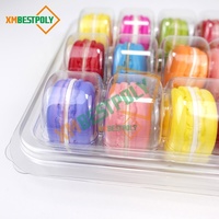 24 boîtes de présentation en plastique PET transparent pour macarons, biscuits, baklavas et autres friandises
