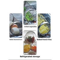 Grille de barbecue rotative en acier inoxydable 304, fumoir extérieur multifonctionnel de style moderne, grille de cuisson portable en maille pour rôtir
