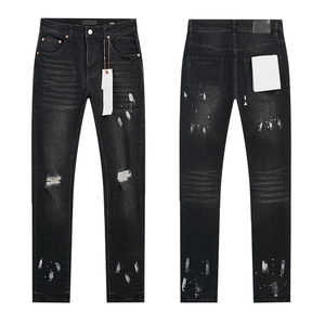 Heren Hoge Kwaliteit Vintage Laars Cut Rechte Denim Jeans Zomer High Street Tag Geborduurd Effen Odm Duurzaam Katoen Hoog - Product Image 5