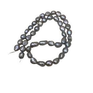 Natural 7-8mm <b>Freshwater</b> Gray Baroque Shaped <b>Pearl</b> Necklace <b>Bracelet</b> Accessories with Straight Hole Beads Colorful Loosepearls - Product Image 5