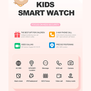 Montre connectée étanche IP67 de style professionnel haut de gamme KT33 HD IPS 1,78 pouce 368x488, montre GPS pour enfants, appel BT, moniteur de fréquence cardiaque - Product Image 4