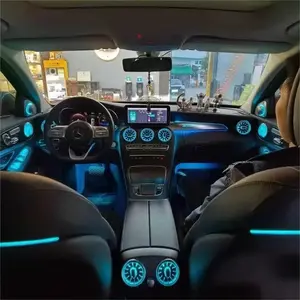 Luz ambiente para Mercedes Benz W205 X253 iluminação ambiente para carro com turbina de ventilação de ar Benz Classe C interior