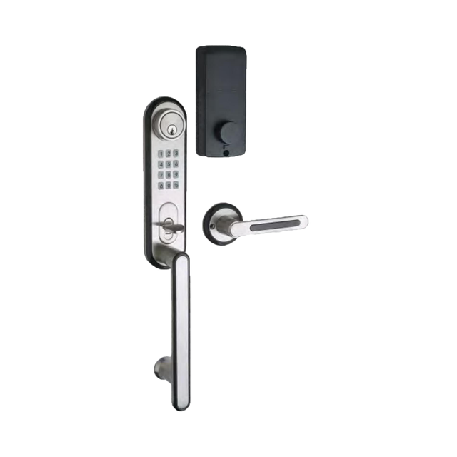 Key and Password Combination Mechanical Push Bottom Code Digital Door Lock for Glass Doors with for Security