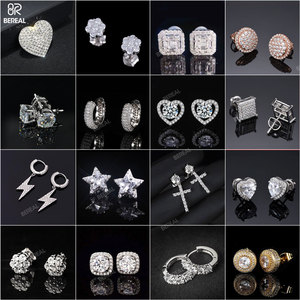 Boucles d'oreilles en diamant de laboratoire VVS en gros pour femmes, en or 10K 14K 18K, diamants créés CVD HTHP, clous d'oreilles pour hommes, bijoux - Product Image 3