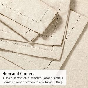 Leinen-Servietten, Waschbare und Wiederverwendbare Natürliche Flachs-Servietten für Essen, Partys, Hochzeiten, Feiertage & Alltäglichen Gebrauch - Product Image 2