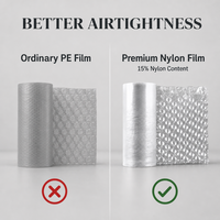 Rouleau de film à bulles d'air OEM personnalisé en nylon PE 30x40cm, 20-30 microns, 300m, film gonflable en forme de gourde pour protection d'expédition