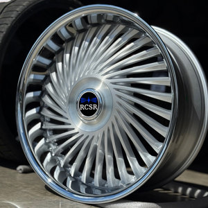 Jantes RCSR Deep Dish Multi-branches 18-22 26 24 pouces Or brossé avec lèvre chromée polie, Jantes personnalisées pour Chevrolet <span class=keywords><strong>Oldsmobile</strong></span> - Product Image 4