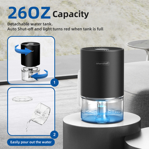 Mini <span class=keywords><strong>déshumidificateur</strong></span> électrique portable pour la maison et la voiture, réservoir <span class=keywords><strong>d</strong></span>'eau de 700 ml, technologie de condensation semi-conductrice, rechargeable, écran LED - Product Image 5