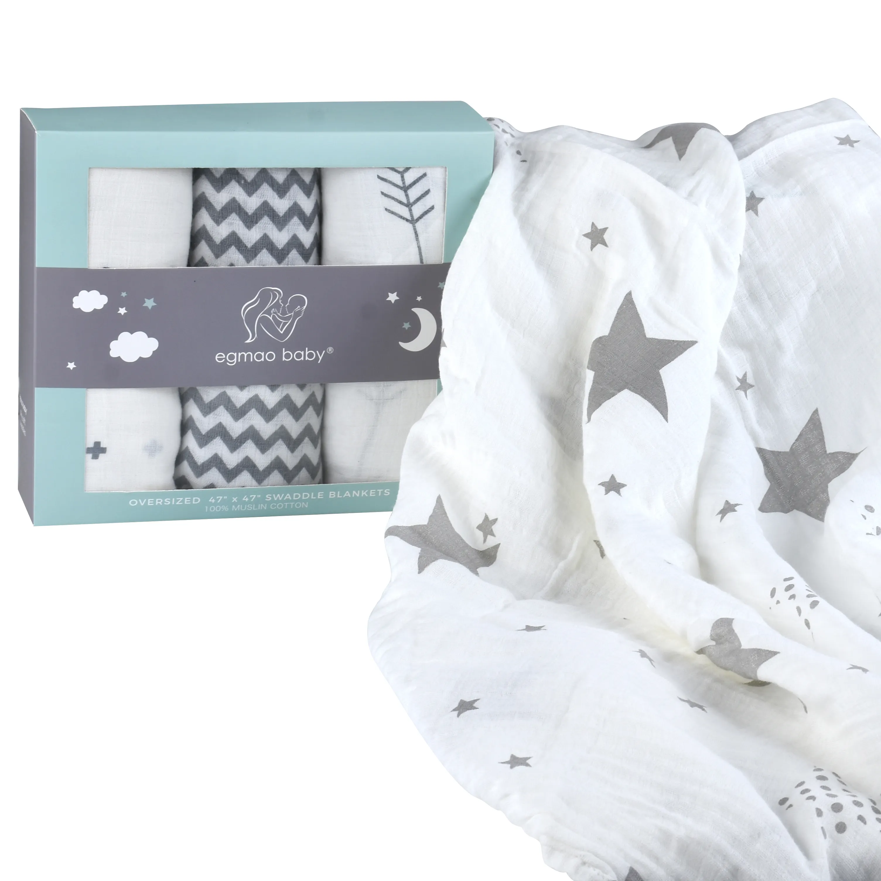 High Quality Baby Swaddle Wrap Muslin Baby Swadlle Blanket Receiving Blanket Best Shower Gift