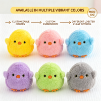 Usine directe en gros 10cm dessin animé Kawaii poulet animaux en peluche jaune poussin en peluche pendentif porte-clés sac décor enfants cadeaux
