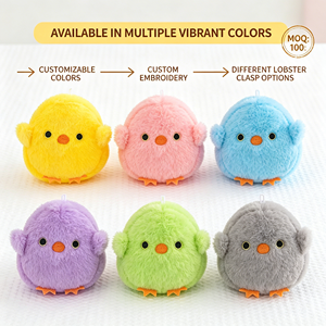 Directo <span class=keywords><strong>de</strong></span> fábrica al por mayor 10cm <span class=keywords><strong>dibujos</strong></span> animados Kawaii pollo animales <span class=keywords><strong>de</strong></span> peluche pollito amarillo colgante llavero bolsa decoración niños regalos - Product Image 2