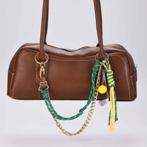 Thể Thao Sang Trọng Phong Cách Phương Tây Dây Đeo Hai Lớp Túi Chuỗi Đầy Màu Sắc Màu Xanh Lá Cây Màu Vàng Tua Màu Bện Dây Golf Pha Lê Túi quyến rũ - Product Image 3