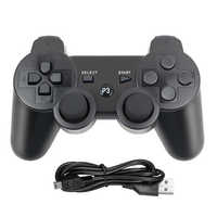 Manette de jeu sans fil à double vibration pour PS3, manette de jeu BT, joystick, manette de jeu avec câble USB