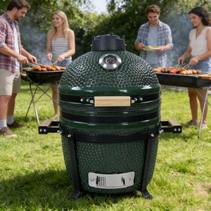 Barbecue Kamado en céramique TOPQ de la série Premium, 15 pouces, pour fumer au charbon de bois, idéal pour la cuisine, le jardin, le camping et la préparation des aliments - Product Image 3