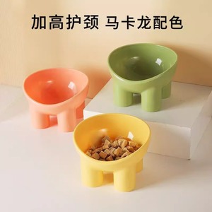 Pet Bowls Macaron Colors <b>Elephant</b> Leg Design Anti Tipping Non Slip Elevated Feeding Bowl For Cat Food Grade Plastic - Product Image 2