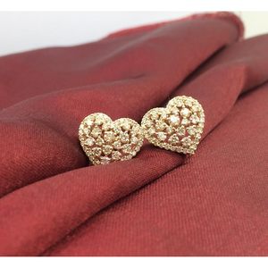 Pendientes de Diamantes en Forma de Corazón Jewelspaark, Oro Rosa de 14K, 1.83 Cttw, Corte Redondo, Color I-J, Claridad SI, Engaste de Garras, para Compromiso - Product Image 2