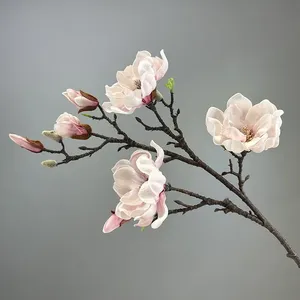 Magnolia Artificial Grande <span class=keywords><strong>de</strong></span> EVA con 7 Cabezas, Hermosa para Bodas, Hogar, San Valentín, Año Nuevo, Hecha a Mano, Tacto Real - Product Image 4