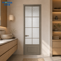Puerta de Baño de Privacidad Interior de Aluminio con Puerta de Vidrio a Medida para Suministro de Proyectos