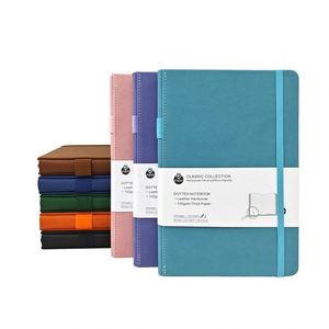 Cuaderno de Cuero Premium A5 con Banda Elástica, Marcapáginas de Cinta, Diario Punteado, Bloc de Notas para Oficina y Viajes, Cuadernos Escolares - Product Image 5