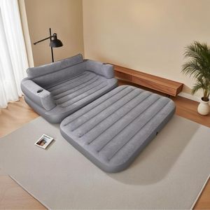 Queen Size Air Sofa Bed Mattress with Headboard and Pump, Blow up <b>Couch</b> <b>Inflatable</b> Bed for Home Living Room - Product Image 2