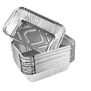Contenedor de comida desechable de 450mL para llevar, fiambrera, sartenes de papel de aluminio empacadas con tapa, vajilla de cocina, utensilios