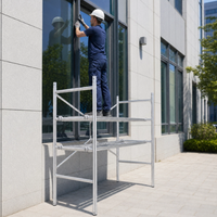 Échafaudage pliant réglable en acier au design moderne, mobile, haute résistance, capacité de charge de 250 kg pour usage en atelier