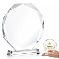Plaque de trophée en verre cristal vierge pour la personnalisation DIY, idéale pour l'impression UV, avec logo personnalisé et coffret cadeau de luxe