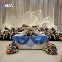 LEDA Nouvelle Arrivée Moderne Grand Fond de Scène Métallique pour Mariage avec Décorations de Pétales Lumineux à LED pour Événements