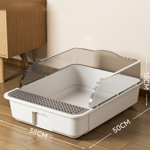 Extra-Large Anti-Tracking Splash-Proof Cat Litter <b>Box</b> - Semi-Enclosed Cat Toilet <b>Drop</b>-Shipping - Product Image 2