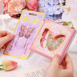 Exquisito marcapáginas de Metal de <span class=keywords><strong>la</strong></span> <span class=keywords><strong>serie</strong></span> Butterfly Country, marcapáginas de Clip hueco de latón para profesores, regalo perfecto para estudiantes, Día del maestro - Product Image 4