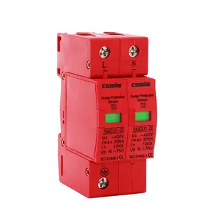 CEMIG SMGU1-20 2P Tegangan AC T2 SPD 10-20KA Surge Protective Device Din Rail Mounted Penahan Petir untuk Sistem Tenaga