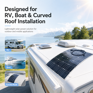 100W Monocrystalline Semi Flexible <strong>Solar</strong> Panel 17% Efficiency IP65 Waterproof Lightweight Bendable PV <strong>Module</strong> for RV Boat Marine - Product Image 2