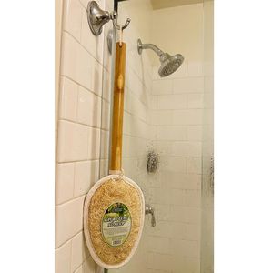 KB Ecolife Loofah Body & <b>Back</b> <b>Scrubber</b> with Wooden Handle Creates Fine Foam Exfoliates & Cleanses the Body 40cm Size - Product Image 2