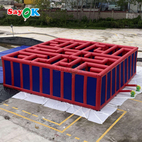 Labyrinthe gonflable géant commercial pour Halloween de 10x10m pour jeu interactif adulte