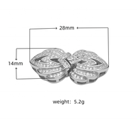 Personnalisé De Luxe Unique Pave Diy En Vrac Fabricant Fermoir Clip De Verrouillage En Argent 925 14mm Charme Bijoux Zircon Fermoirs pour Collier De Perles