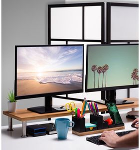 Moniteur <span class=keywords><strong>en</strong></span> bambou de haute qualité, avec pieds <span class=keywords><strong>en</strong></span> métal, <span class=keywords><strong>imprimante</strong></span> à écran LCD <span class=keywords><strong>pour</strong></span> TV, support d'<span class=keywords><strong>ordinateur</strong></span> - Product Image 3