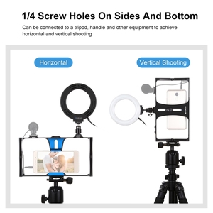 Venta caliente Vlog Kit Handheld Video Grabación de voz para teléfono móvil Vlog Cámara Micrófono Kit Trípode Soporte para teléfono - Product Image 6