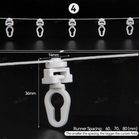 IKSUN S-Fold Curtain Runner S Fold Tringle à rideaux Runner S Wave Curtain Track Runner