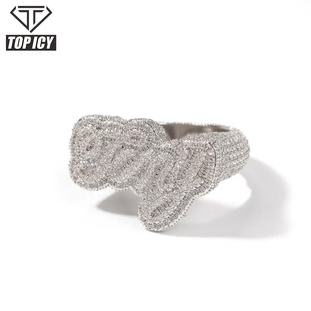 Модное кольцо с надписью на заказ, серебряные и золотые ювелирные изделия, кольца в стиле хип-хоп для мужчин и женщин, Платиновые позолоченные 18k