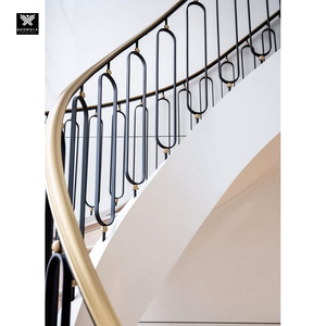<span class=keywords><strong>Barandilla</strong></span> de <span class=keywords><strong>Escalera</strong></span> de Hierro Forjado Rústica de Diseño Minimalista con Pasamanos Dorado, Barandillas Interiores Fáciles de Instalar para Casas - Product Image 5