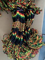 Pulsera Trenzada Rasta Jamaicana Roja, Amarilla y Verde - Estilo Étnico Africano - Hecha a Mano para Comercio Exterior