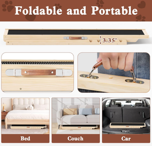 Rampa Regolabile per Cani per Letti Alti, Scala in Legno per Cani Piccoli, Medi e Grandi fino a 113 kg - Product Image 6