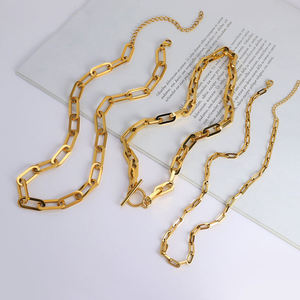Kingcome สร้อยคอโซ่สแตนเลสสตีลปราศจากสารเคลือบทอง18K สำหรับผู้หญิงและผู้ชาย - Product Image 4