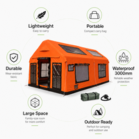 Tente de camping gonflable avec logo personnalisé, 4 à 6 personnes, tissu Oxford 600D, imperméable, 4 saisons, activités de plein air, glamping familial